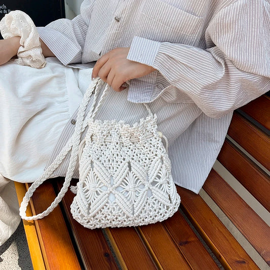 Boho Rattan Beach Bag