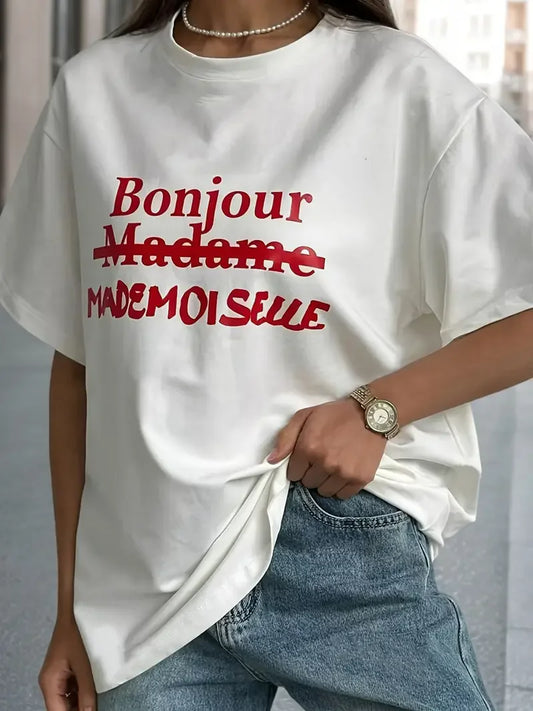 Bonjour Graphic Cotton T-Shirt