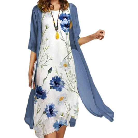 Casual Printed Dress Set