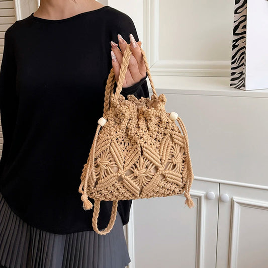 Boho Rattan Beach Bag