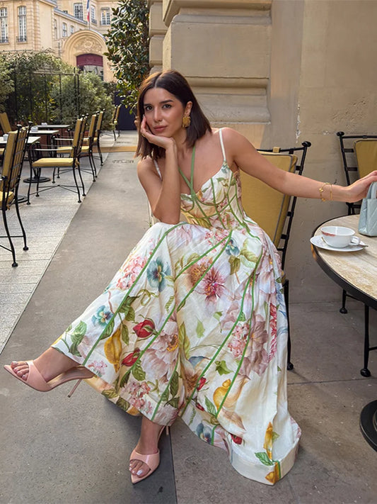 Printed A-Line Summer Dress