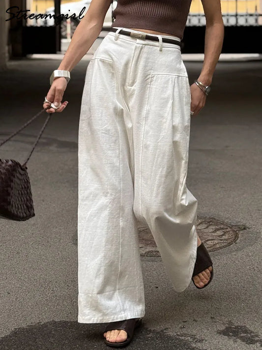 Wide-Leg Linen Pants