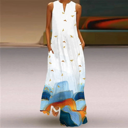 Elegant V-Neck Maxi Dress