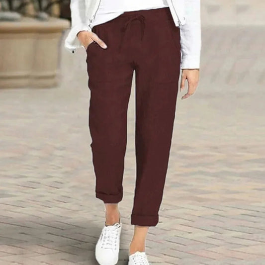 High-Waist Ankle-Length Pants