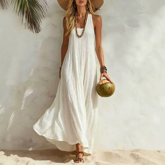 Solid Color Summer Maxi Dress