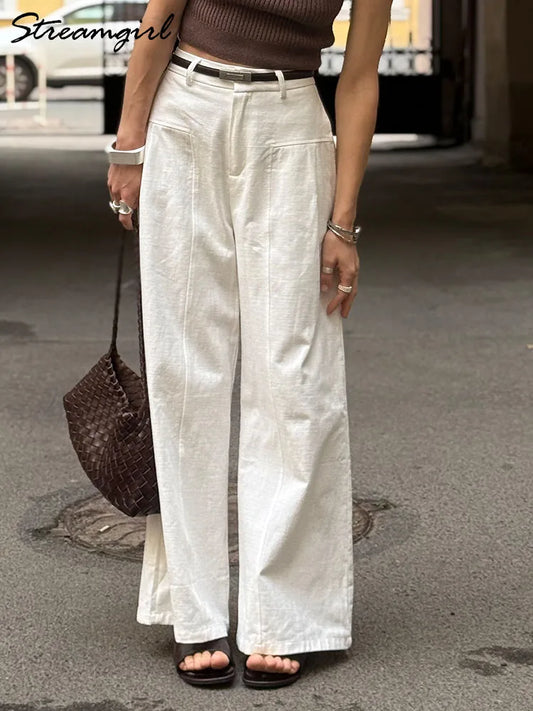 Wide-Leg Linen Pants