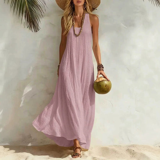 Solid Color Summer Maxi Dress