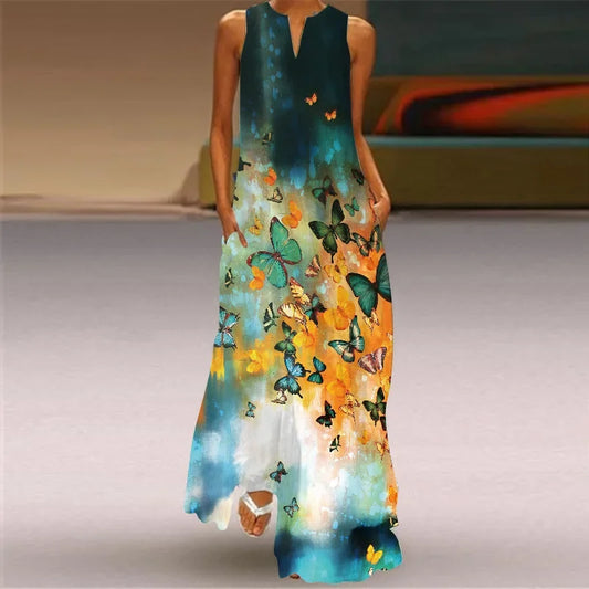 Elegant V-Neck Maxi Dress
